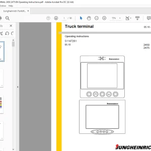 Jungheinrich Forklift Truck terminal 2450 2475 Operating Instructions Manual 51147261 - PDF DOWNLOAD