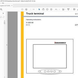 Jungheinrich Forklift Truck terminal 2475 Operating Instructions Manual 51308185  - PDF DOWNLOAD
