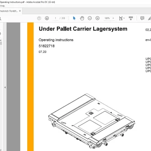 Jungheinrich Forklift UPC P1 UPC P2 UPC P4 UPC PS UPC P6 Operating Instructions Manual 51822718 - PDF DOWNLOAD