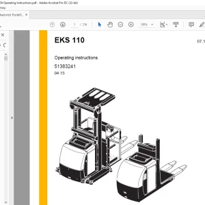 Jungheinrich Forklift EKS 110 Operating instructions Manual 51383241 -  PDF DOWNLOAD