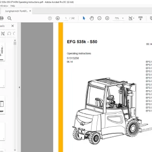 Jungheinrich Forklift EFG 535k-S50 Operating instructions Manual 51313258 - PDF DOWNLOAD
