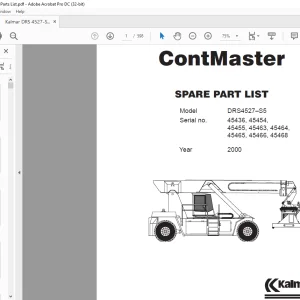 Kalmar ContMaster DRS4527–S5 Spare Parts Catalogue Manual - PDF DOWNLOAD