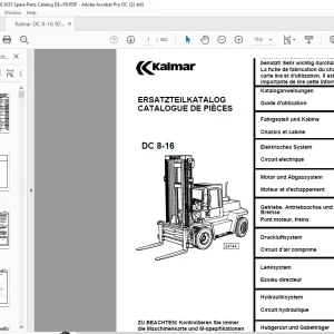 Kalmar DC 8-16 ERSATZTEILKATALOG 920936.5035 - PDF DOWNLOAD