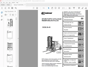 Kalmar DCB 28-45 Spare Parts Catalogue Manual 920936.0075 - PDF DOWNLOAD