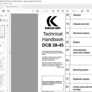 Kalmar DCB 28-45 Technical Handbook Manual 920937.9114 - PDF DOWNLOAD
