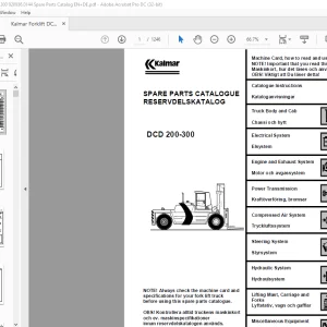 Kalmar DCD 200-300 Spare Parts Catalogue Manual 920936.0144 - PDF DOWNLOAD