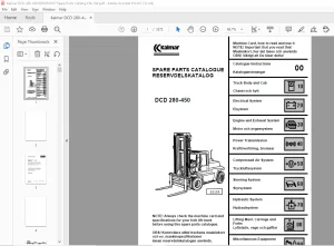 Kalmar DCD 280-450 Spare Parts Catalogue Manual 920936.0107 - PDF DOWNLOAD