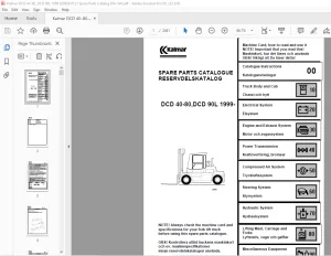 Kalmar DCD 40-80, DCD 90L 1999 Spare Parts Catalogue Manual 920936.0121 - PDF DOWNLOAD