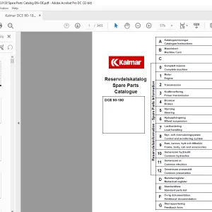 Kalmar DCE 90-180 Spare Parts Catalogue Manual - PDF DOWNLOAD