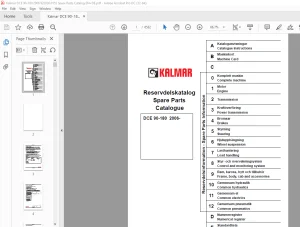 Kalmar DCE 90-180 Spare Parts Catalogue Manual - PDF DOWNLOAD