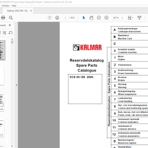 Kalmar DCE 90-180 Spare Parts Catalogue Manual - PDF DOWNLOAD