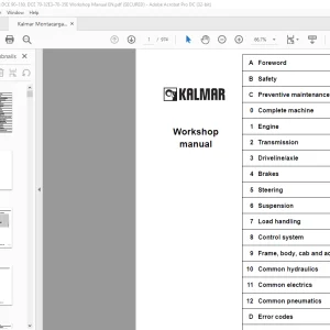 Kalmar DCE 90–180, DCE 70-32E3–70-35E4 Workshop Manual - PDF DOWNLOAD