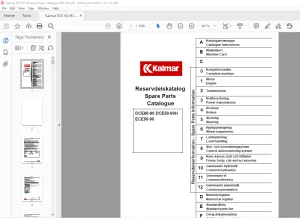 Kalmar DCE60-90 DCE50-90H ECE50-90 Parts List Manual PDF