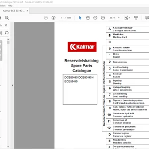 Kalmar DCE60-90 DCE50-90H ECE50-90 Spare Parts Catalogue Manual - PDF DOWNLOAD