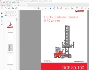 Kalmar DCF 80-100 Empty Container Handler 8-10 tonnes Operator's Manual - PDF DOWNLOAD