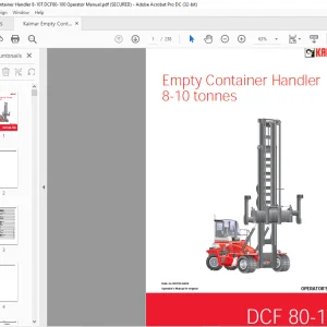 Kalmar DCF 80-100 Empty Container Handler 8-10 tonnes Operator's Manual - PDF DOWNLOAD