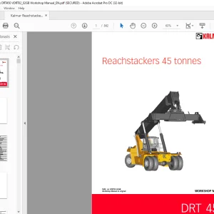 Kalmar DRT 450 Reachstackers 45 Tonnes Workshop Manual VDRT02.02GB - PDF DOWNLOAD