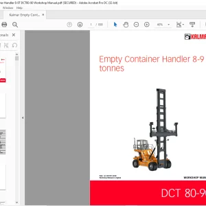 Kalmar Empty Container Handler 8-9T DCT80-90 Workshop Manual - PDF DOWNLOAD