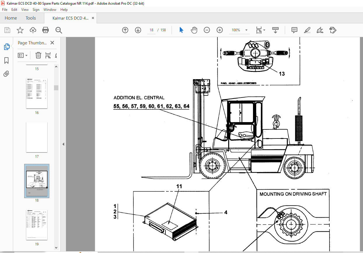 Kalmar Forklift Truck ECS DCD 4080, DCD 90L Spare Parts Catalogue