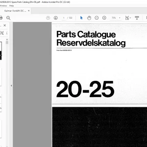 Kalmar LMV 20-25 Spare Parts Catalogue Manual 920936.0013 - PDF DOWNLOAD
