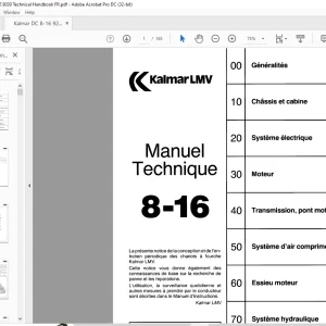 Kalmar LMV 8-16 Manuel Technique 920937-9030 - PDF DOWNLOAD (French)