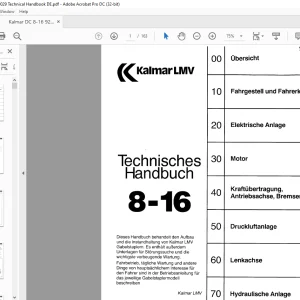 Kalmar LMV 8-16 Technisches Handbuch 920937-9029 - PDF DOWNLOAD (German)