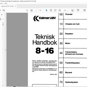Kalmar LMV 8-16 Teknisk Handbok Manual - PDF DOWNLOAD (Swedish)