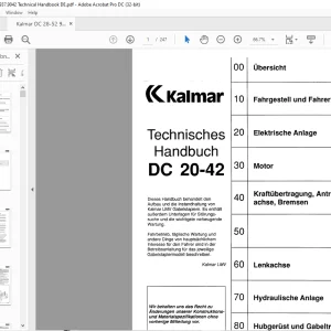 Kalmar LMV DC 20-42 Technisches Handbuch - PDF DOWNLOAD (German)