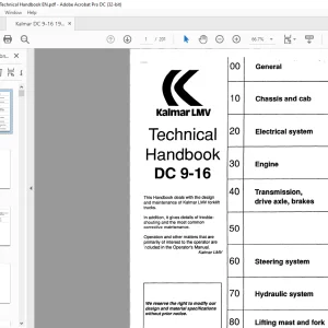 Kalmar LMV DC 9-16 Technical Handbook Manual - PDF DOWNLOAD