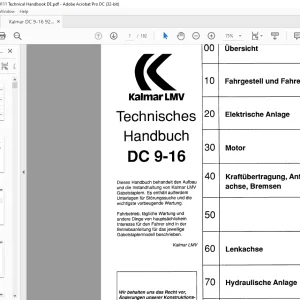 Kalmar LMV DC 9-16 Technisches Handbuch Manual - PDF DOWNLOAD (German)