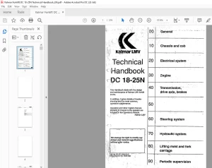 Kalmar LMV Forklift DC 18-25N Technical Handbook Manual - PDF DOWNLOAD