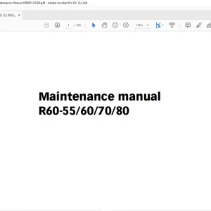 Kalmar R60-55 R60-60 R60-70 R60-80 Maintenance Manual UR6001.01GB - PDF DOWNLOAD
