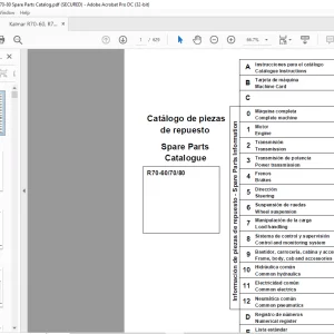 Kalmar R70-60, R70-70, R70-80 Spare Parts Catalogue Manual - PDF DOWNLOAD