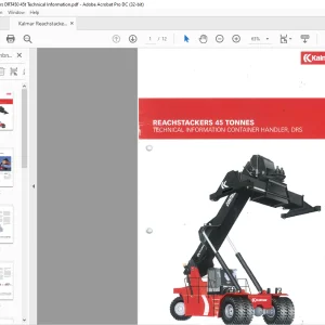 Kalmar Reachstackers DRT450 45tonnes Technical Information Manual - PDF DOWNLOAD
