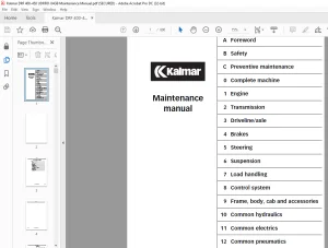 Kalmar ⁯DRF 400-450 Maintenance Manual UDRF01.04GB - PDF DOWNLOAD