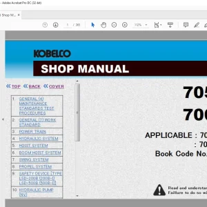 Kobelco 7055 7065 Crawler Crane Shop Manual S5GG0001E - PDF DOWNLOAD