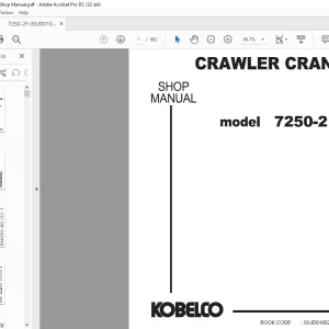 Kobelco 7250-2 Crawler Crane Shop Manual S5JD01002ZE14 - PDF DOWNLOAD