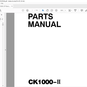 Kobelco CK1000-II Crawler Crane Parts Catalog Manual S3GH10012ZO04 - PDF DOWNLOAD