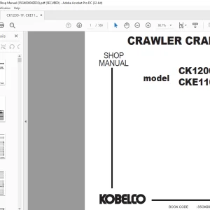 Kobelco CK1200 CKE1100 Crawler Crane Shop Manual S5GK00004ZE03 - PDF DOWNLOAD
