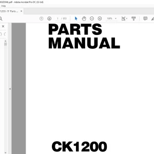 Kobelco CK1200 Crawler Crane Parts Catalog Manual S3GK22003ZO04 - PDF DOWNLOAD