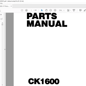 Kobelco CK1600 Crawler Crane Parts Catalog Manual S3GN12003ZO01 - PDF DOWNLOAD