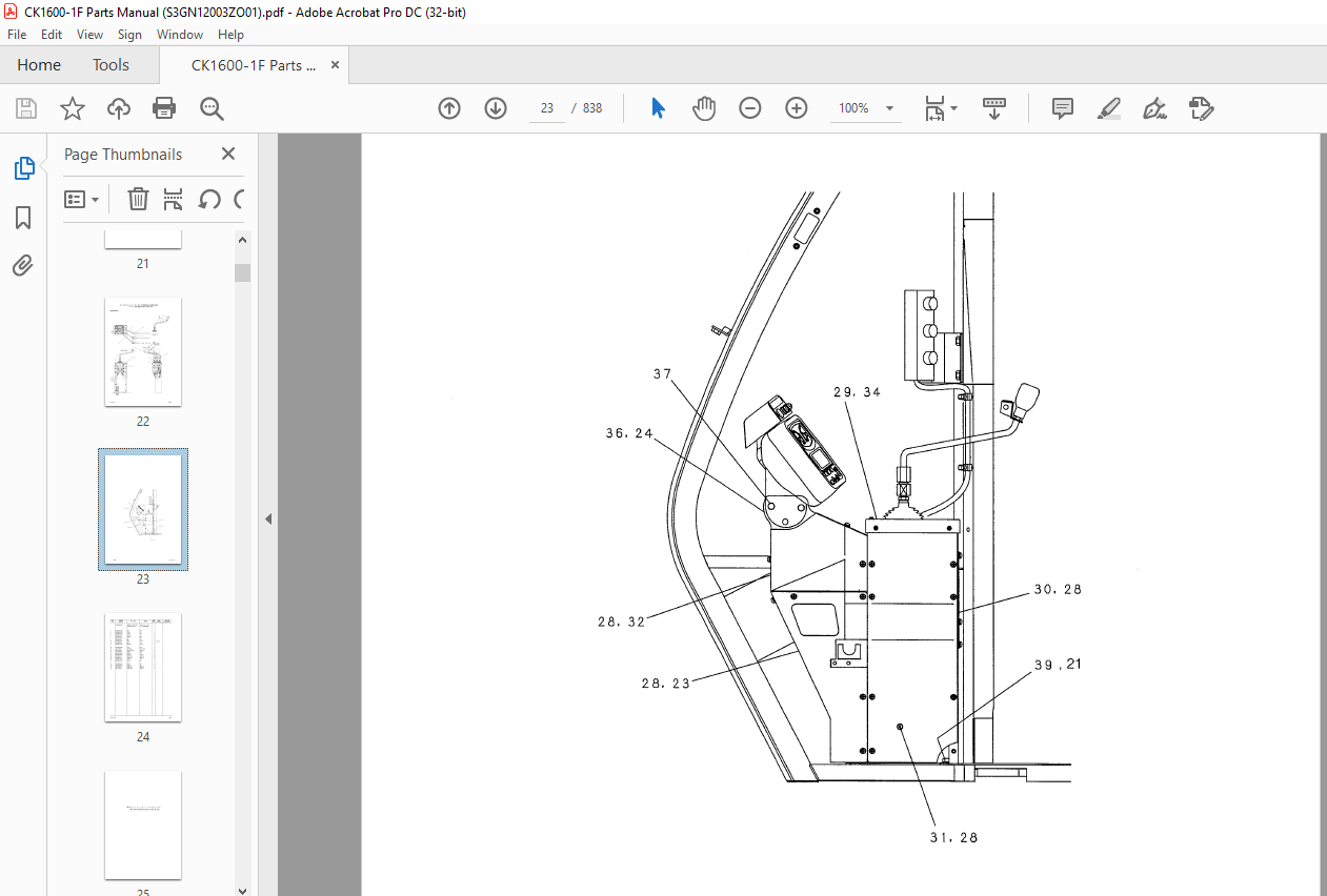 Kobelco CK1600 Crawler Crane Parts Catalog Manual S3GN12003ZO01 - PDF ...