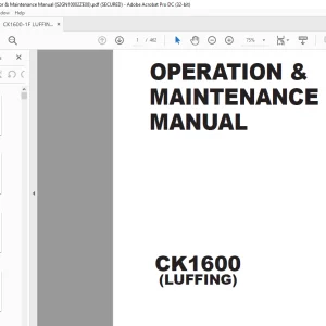 Kobelco CK1600 (Luffing) Crawler Crane Operation & Maintenance Manual S2GN10002ZE08 - PDF DOWNLOAD