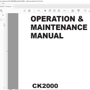 Kobelco CK2000 Crawler Crane Operation & Maintenance Manual S2JC10003ZE09 - PDF DOWNLOAD