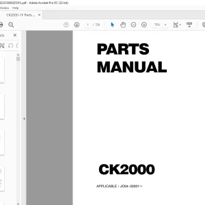 Kobelco CK2000 Crawler Crane Parts Manual S3JC00003ZO01 - PDF DOWNLOAD