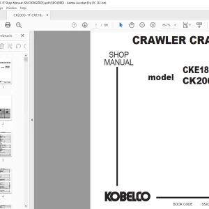Kobelco CKE 1800 CK 2000 Crawler Crane Shop Manual S5JC00002ZE05 - PDF DOWNLOAD