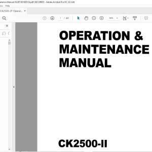 Kobelco CRANE CK2500-11 OPERATION & MAINTENANCE MANUAL S2JD10016ZE10 - PDF DOWNLOAD