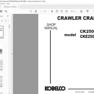 Kobelco CRAWLER CRANE CK2500-II CKE2500-II SHOP MANUAL S5JD00002ZE06 - PDF DOWNLOAD