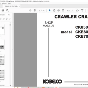 Kobelco CRAWLER CRANE CK850-II CKE800 CKE700 SHOP MANUAL S5GG00005ZE04  - PDF DOWNLOAD