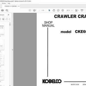 Kobelco CRAWLER CRANE CKE600 SHOP MANUAL S5GB00001ZE05 - PDF DOWNLOAD